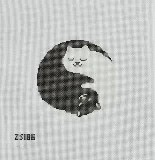 Yin Yang Cuddles Printed Canvas by Ziggy Stitches (thumbnail)