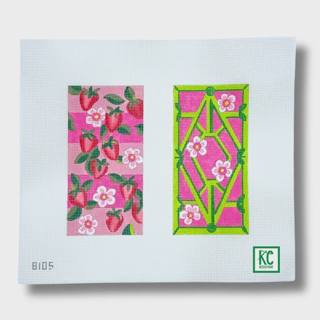 Strawberry and Trellis Eyeglass Case Canvas by Alice Peterson (thumbnail)
