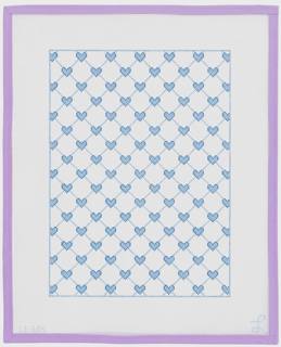 Blue Hearts Stubbs & Wootton Slippers (Pair of Canvases) by Lycette Designs (thumbnail)
