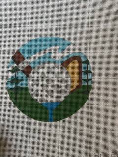Golf Ball and Club Round by Raymond Crawford (thumbnail)