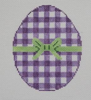 GINGHAM Egg - Lavender by Silver Stitch Needlepoint (thumbnail)