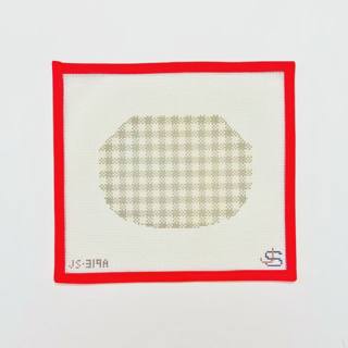 Kiss Lock Bag Canvas - Gingham Greyscale by Jeni Sandberg Needlepoint (thumbnail)