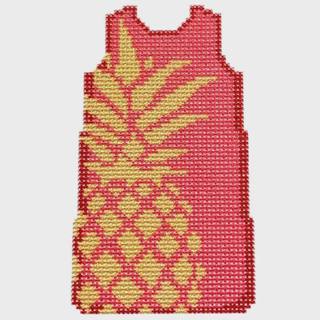Pineapple Stencil Mini Shift/Pink by Two Sisters Needlepoint (thumbnail)
