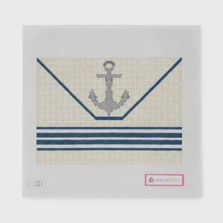 Anchor on Rafia Clutch by Mimi In Stitches (thumbnail)