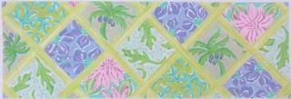 Long Rect.– Lilly-inspired Lattice Patchwork – turquoise, periwinkle, violet & greens PL-22 by Kate Dickerson Needlepoint Collections (thumbnail)