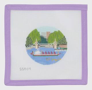 Boston Public Gardens With Stitch Guide by Stitch Style Needlepoint (thumbnail)