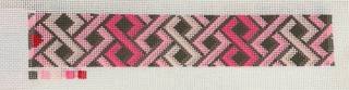 Hicks Braid Key Fob Canvas - Pinks and Brown by Jeni Sandberg Needlepoint (thumbnail)