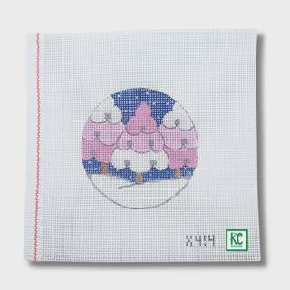 Pink Christmas Trees Canvas by Alice Peterson (thumbnail)
