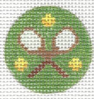 Key Fob Insert - Tennis Raquet and Balls by Kate Dickerson Needlepoint Collections (thumbnail)