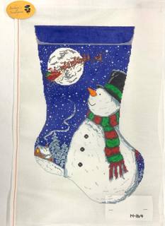 Meredith Collection Snowman Stocking with Santa and Reindeer by Meredith Collection (thumbnail)