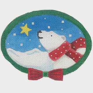Polar Bear Oval with Scarf by Pepperberry Designs (thumbnail)