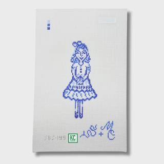 Blue and White Clara Canvas by Spellbound Stitchery (thumbnail)