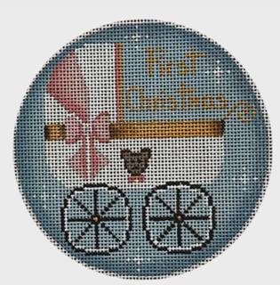 Baby's First Christmas Girl Buggy Round by Rebecca Wood Designs (thumbnail)