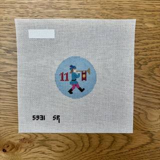 Twelve Days, 2.5" Rounds Day Eleven - Pipers Canvas by Liz Goodrick-Dillon (Tapestry Tent, via Susan Roberts) (thumbnail)