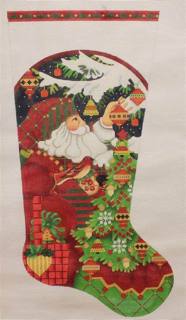 Red Bird Santa Stocking by Melissa Shirley Designs (thumbnail)