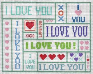 I Love You Pillow Canvas by Doolittle Stitchery (thumbnail)