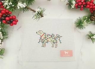 Christmas Lights Yellow Lab by Poppy's Designs (thumbnail)