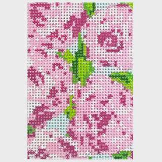 Roses on Teal Luggage Tag 2x3 by The Gingham Stitchery (thumbnail)