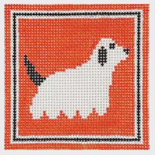 Ghost Dog 4" Square by Beau Verre Art (thumbnail)