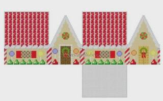 Red Licorice and Chocolate 3d Gingerbread House by Liz Goodrick-Dillon (Tapestry Tent, via Susan Roberts) (thumbnail)