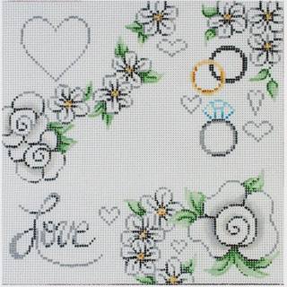 White Floral Love Sign by Patti Mann (thumbnail)