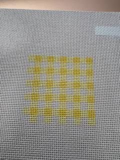 M-Yellow Gingham Needlepoint Canvas Insert for Can Cozy by Evergreen Needlepoint (thumbnail)