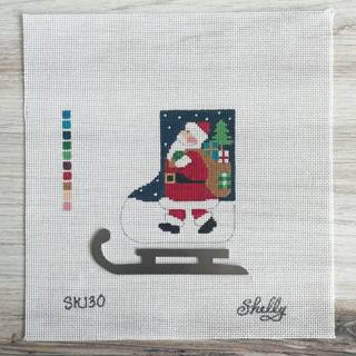 Santa with Packages Mini Skate Ornament by Shelly Tribbey Designs (thumbnail)