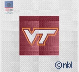 Virginia Tech - Mini Square by Needlepoint by Laura (thumbnail)