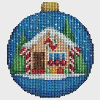NTG TS356 Gingerbread House Ball Ornament by Two Sisters Needlepoint (thumbnail)
