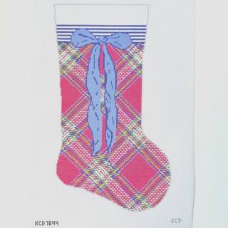 Red Tartan Stocking Canvas by KCN Designers (thumbnail)