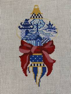 Chinoiserie Double Ball by Kelly Clark Needlepoint (Colonial Needle) (thumbnail)