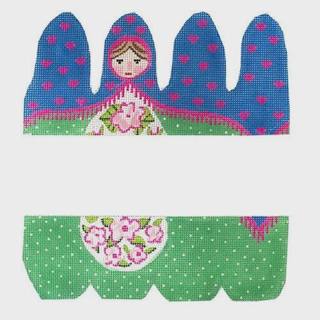 Small Round Matryoshka Doll - Elizaveta by Kate Dickerson Needlepoint Collections (thumbnail)