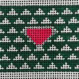 Triangle Luggage Tag-Pink & Green Canvas by The Gingham Stitchery (thumbnail)