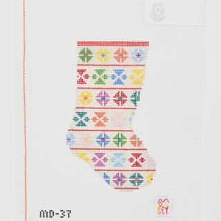 Rainbow Geometric Mini Stocking by Mopsey Designs (thumbnail)
