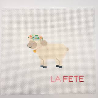 Sheep with Floral Crown by La Fete Needlepoint (thumbnail)