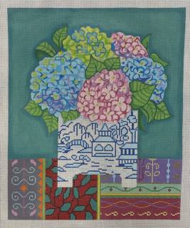 hydrangeas in planter by Brenda Stofft Designs (thumbnail)