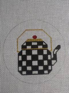 Black Teapot Ornament by Judy Tasch Needlepoint (thumbnail)