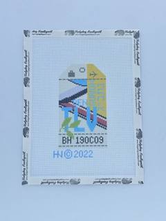 Retro Travel Tag · Tel Aviv by Hedgehog Needlepoint (thumbnail)