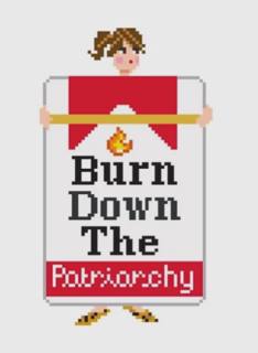 Burn Down the Patriarchy by Jennifer Vallez Needlepoint (thumbnail)