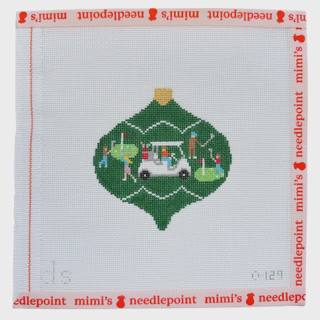 Christmas Ball with Golfers by Doolittle Stitchery (thumbnail)
