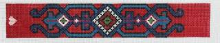 Holbein Key Fob/Cuff on Red JS-206A by Jeni Sandberg Needlepoint (thumbnail)