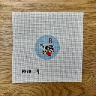 Twelve Days, 2.5" Rounds Day Eight - Maids Canvas by Liz Goodrick-Dillon (Tapestry Tent, via Susan Roberts) (thumbnail)