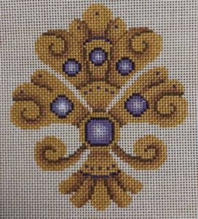 fleur de lis, gold & purple by Kirk and Bradley (thumbnail)