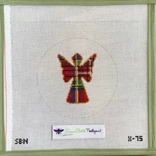 Plaid angel by Susan Battle Needlepoint (thumbnail)