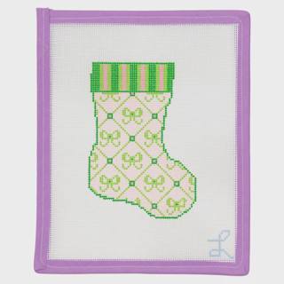 Pink & Green Bows Mini Stocking by Lycette Designs (thumbnail)