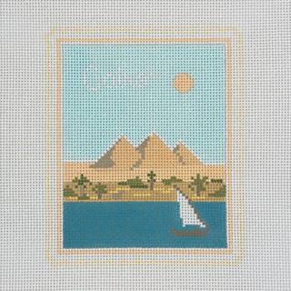 Stitch Style Cairo Travel Stamp Needlepoint Canvas by Stitch Style Needlepoint (thumbnail)