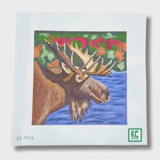 Moose Needlepoint Canvas by Alice Peterson (thumbnail)