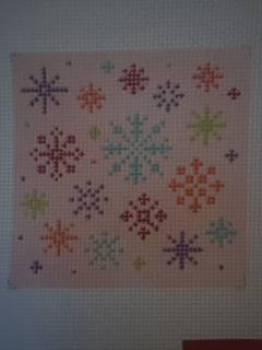 Pink Snowflakes1 by Stitch Rock Designs (thumbnail)