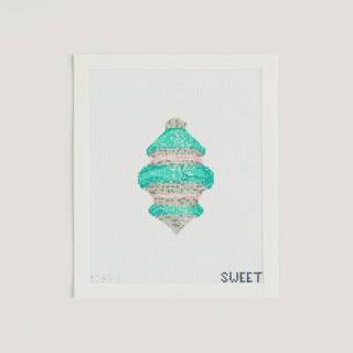 Teal & Silver Shiny Bright Vintage Ornament by The Gingham Stitchery (thumbnail)