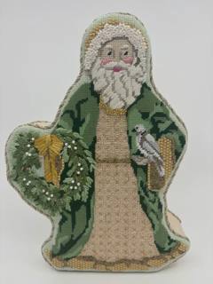 Kate Woodward Green and Gold Wreath Santa by The Gingham Stitchery (thumbnail)